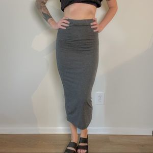 PLT Grey Midi Skirt